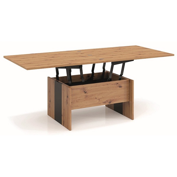 Ławostół DERIA dąb artisan / antracyt 90(180)x80x49(76) - Signal